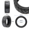 Pneu tubeless 80/50-6,5 tout-terrain — vue 2 : le plus large — 89 mm Pneu tubeless 80/50-6,5 tout-terrain — vue 2 : le plus large — 89 mm