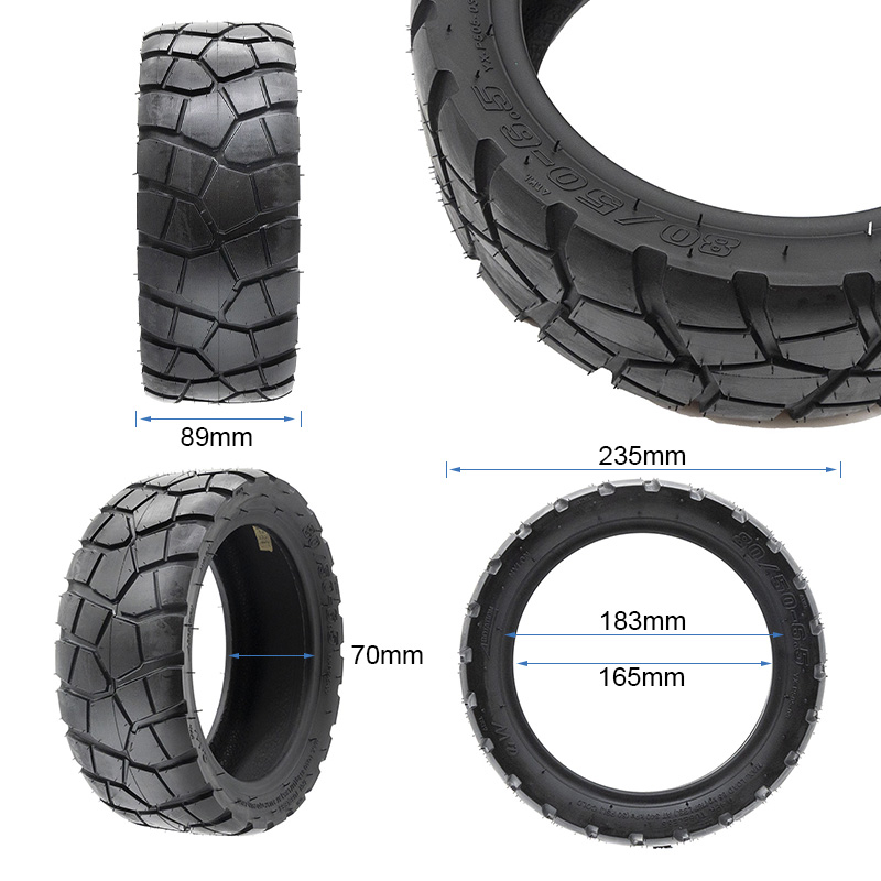 Pneu tubeless 80/50-6,5 tout-terrain — vue 2 : le plus large — 89 mm