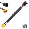 Port de charge de trottinette Kukirin G2 Pro 2024 : embase ronde filetée, câble de 100 mm et connecteur monté Port de charge de trottinette Kukirin G2 Pro 2024 : embase ronde filetée, câble de 100 mm et connecteur monté