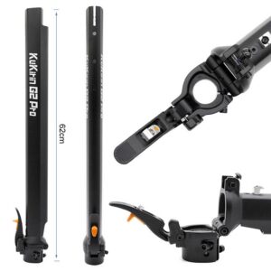 Potence Kukirin G2 Pro 2024 — mât de direction complet 62 cm, collier de guidon et charnière de pliage