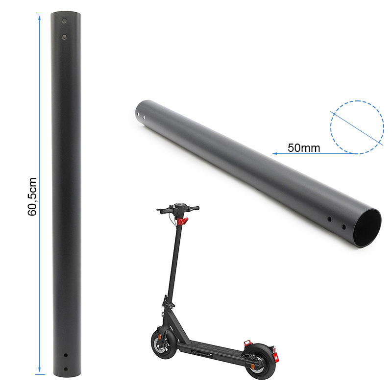Potence Wispeed T850 — vue cotée, 60,5 cm de longueur et 50 mm de diamètre extérieur