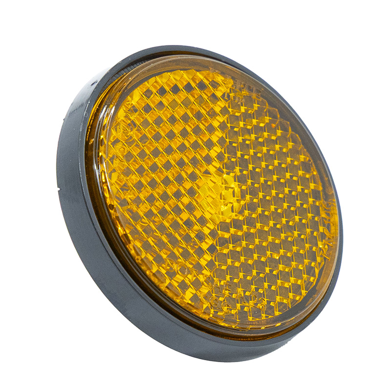 Réflecteur Ecoxtrem M41 Tank de trois quarts : catadioptre orange rond de 44 mm