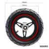 Roue complète Ecoxtrem M41 Tank cotée : 255 mm de diamètre, 178 mm de jante, 38 mm au moyeu, roulements 6000RS Roue complète Ecoxtrem M41 Tank cotée : 255 mm de diamètre, 178 mm de jante, 38 mm au moyeu, roulements 6000RS