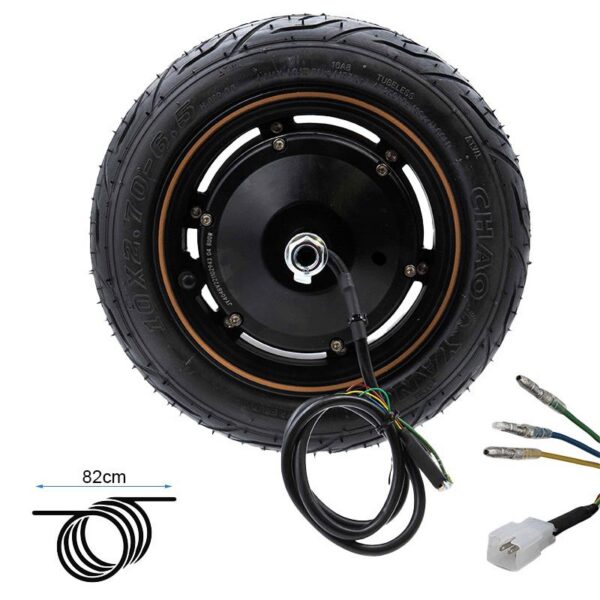 Roue motrice 800 W avec son câble de phases de 82 cm et ses connecteurs