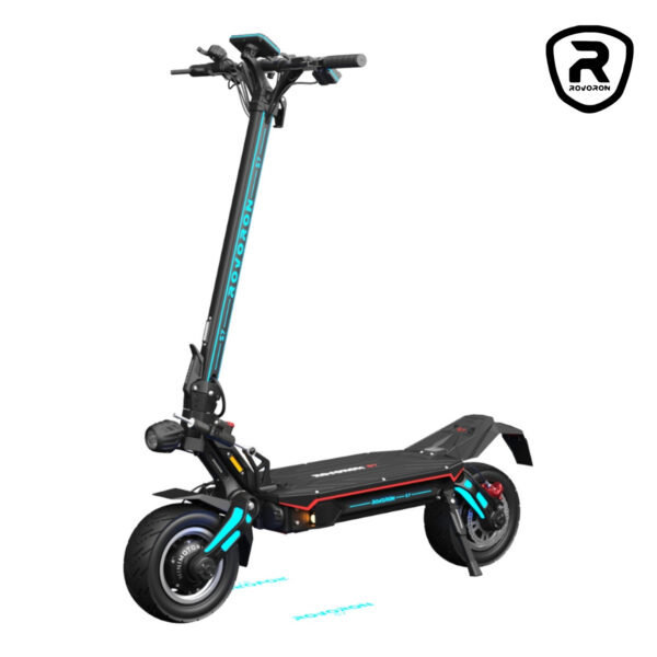 Rovoron S7 — trottinette électrique double moteur, vue trois quarts avant