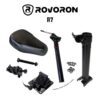 Kit siège Rovoron R7 au complet : selle, tige de selle à ressort, tube support, platine de fixation et visserie Kit siège Rovoron R7 au complet : selle, tige de selle à ressort, tube support, platine de fixation et visserie
