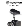 Siège Rovoron R7 monté sur le plateau de la trottinette, selle rembourrée et tige de selle suspendue Siège Rovoron R7 monté sur le plateau de la trottinette, selle rembourrée et tige de selle suspendue