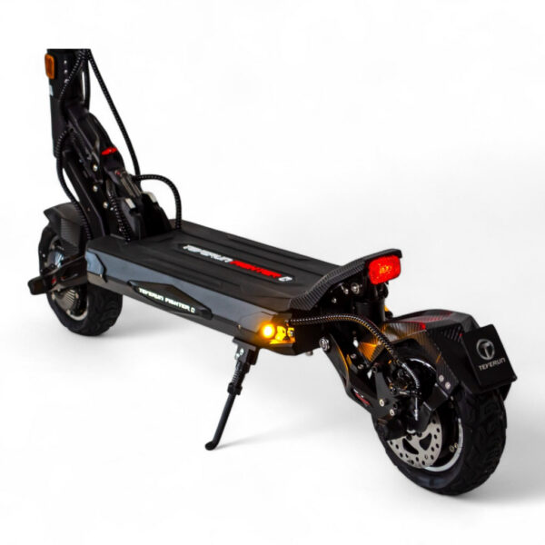 Teverun Fighter Mini Q — plateau vu de dessus, feu arrière et clignotant Teverun Fighter Mini Q — plateau vu de dessus, feu arrière et clignotant