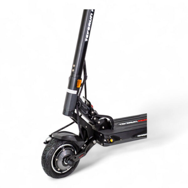 Teverun Fighter Mini Q — roue avant motrice, suspension et garde-boue Teverun Fighter Mini Q — roue avant motrice, suspension et garde-boue