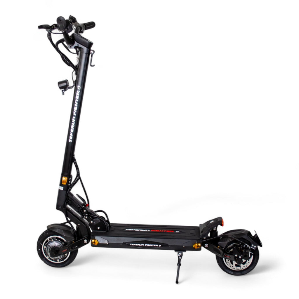 Teverun Fighter Mini Q vue de profil, colonne repliable et plateau