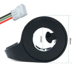 Accélérateur Ninebot E2 et E2 Plus — palette au pouce noire, câble 13 cm