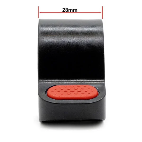 Accélérateur au pouce de trottinette à palette rouge, vu de face Accélérateur au pouce de trottinette à palette rouge, vu de face
