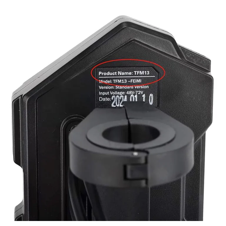 Étiquette du compteur : TFM13-FEIMI, version standard, entrée 48 à 72 V