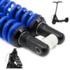 Détail du corps hydraulique et de la tige d'un amortisseur Ecoxtrem Bison, ressort bleu Détail du corps hydraulique et de la tige d'un amortisseur Ecoxtrem Bison, ressort bleu