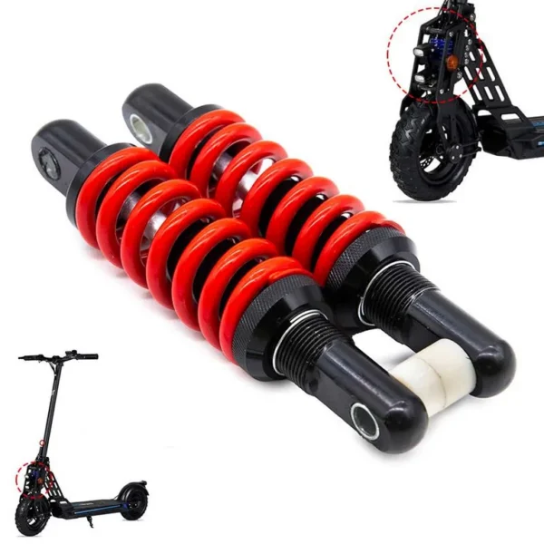 Amortisseurs avant Ecoxtrem Bison rouges vus de trois quarts