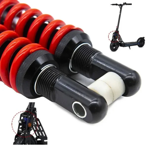 Détail du silentbloc d'un amortisseur avant Ecoxtrem Bison rouge