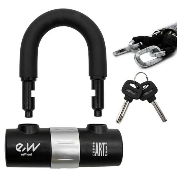Antivol chaîne 90 cm certifié ART 4 étoiles, cadenas en U et deux clés Antivol chaîne 90 cm certifié ART 4 étoiles, cadenas en U et deux clés