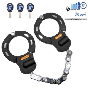 Antivol menottes — double ancrage, 38 cm, à clé