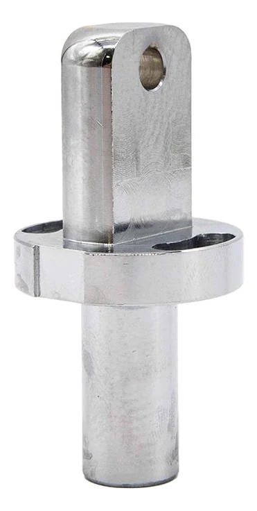Axe de charnière inférieure en acier, languette percée, collerette et fût cylindrique Axe de charnière inférieure en acier, languette percée, collerette et fût cylindrique