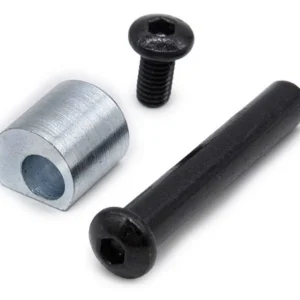 Axe de pliage de potence avec entretoise et vis — 52 mm, Ø 8 mm, finition noire
