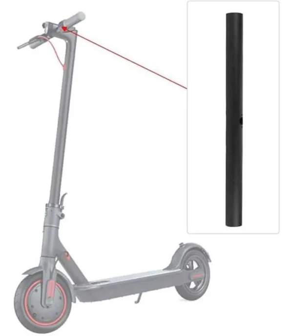 Silhouette de trottinette electrique avec un encart montrant la barre de guidon seule Silhouette de trottinette electrique avec un encart montrant la barre de guidon seule
