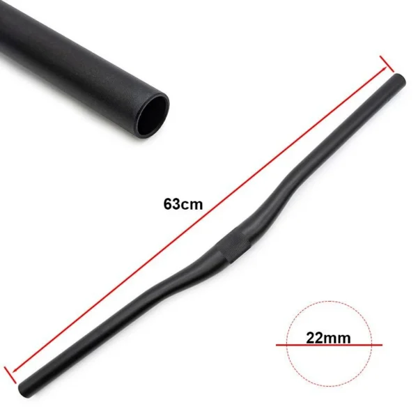 Plan cote de la barre de guidon cintree : 63 cm de largeur totale et tube de 22 mm de diametre Plan cote de la barre de guidon cintree : 63 cm de largeur totale et tube de 22 mm de diametre
