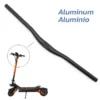 Barre de guidon cintree avec en encart une trottinette electrique et la mention du materiau aluminium Barre de guidon cintree avec en encart une trottinette electrique et la mention du materiau aluminium