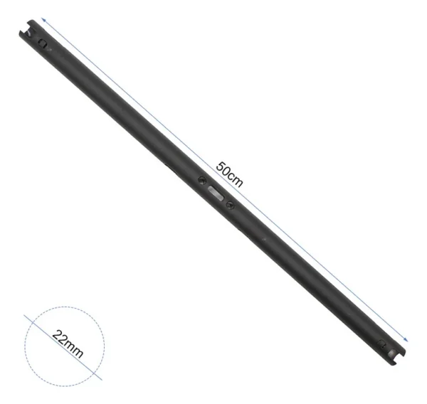 Plan cote de la barre de guidon : 50 cm de largeur totale et tube de 22 mm de diametre