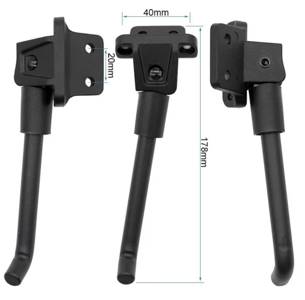 Plan coté de la béquille : entraxes de 40 mm et 20 mm sur la platine, longueur totale 178 mm Plan coté de la béquille : entraxes de 40 mm et 20 mm sur la platine, longueur totale 178 mm