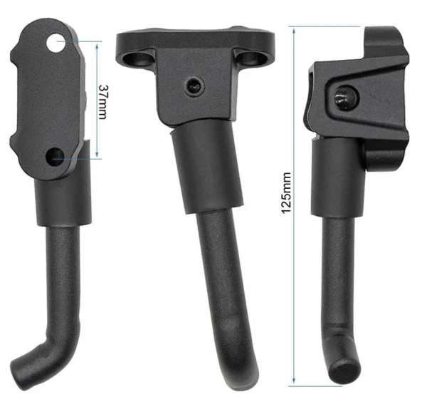 Plan coté de la béquille Dualtron Popular : entraxe 37 mm et longueur totale 125 mm Plan coté de la béquille Dualtron Popular : entraxe 37 mm et longueur totale 125 mm