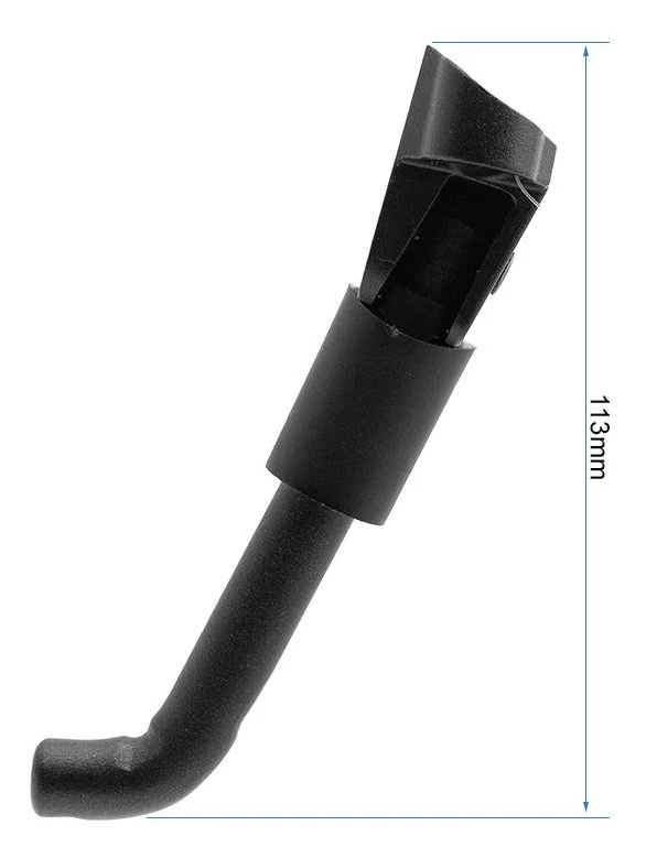 Béquille Dualtron Popular dépliée en appui, cote de 113 mm de hauteur Béquille Dualtron Popular dépliée en appui, cote de 113 mm de hauteur