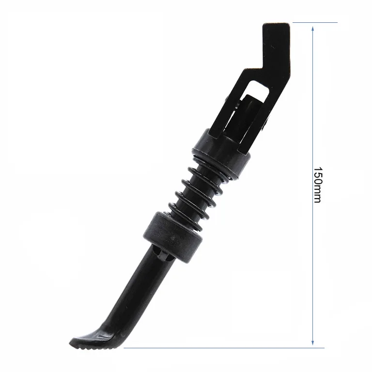 Béquille Ecoxtrem Bison déployée, cotée à 150 mm, ressort de rappel visible