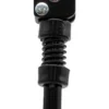 Béquille latérale adaptable noire pour Kugoo S1, vue de face avec sa platine en équerre Béquille latérale adaptable noire pour Kugoo S1, vue de face avec sa platine en équerre