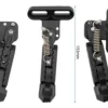 Trois vues cotées de la béquille : 133 mm de hauteur totale et 69 mm de hauteur de platine