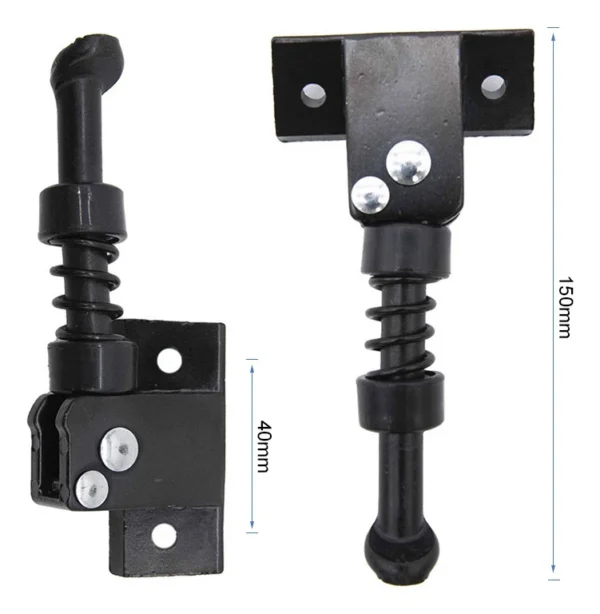 Deux vues de la béquille, entraxe de la platine coté 40 mm et longueur cotée 150 mm Deux vues de la béquille, entraxe de la platine coté 40 mm et longueur cotée 150 mm