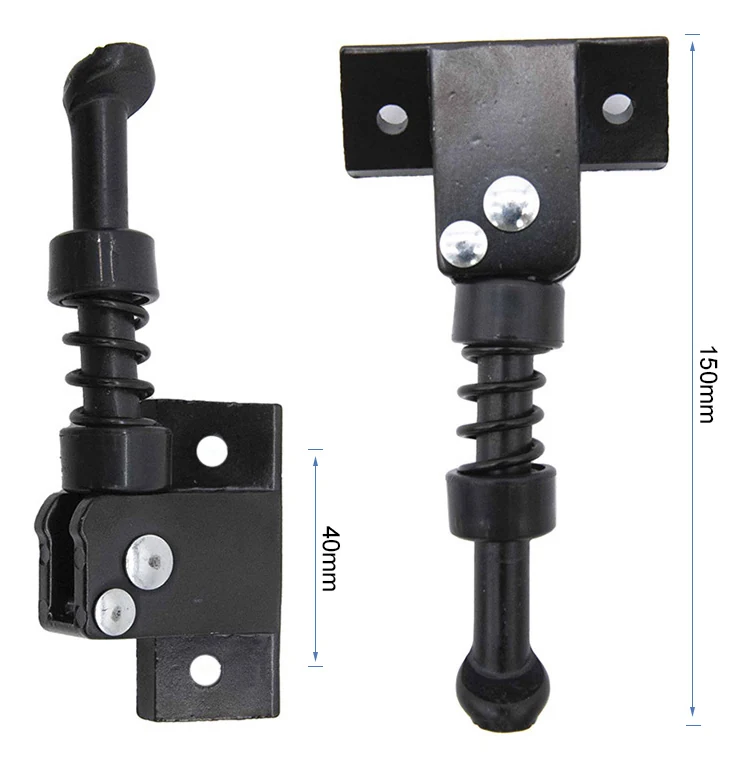 Deux vues de la béquille, entraxe de la platine coté 40 mm et longueur cotée 150 mm