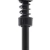 Béquille latérale noire vue de face, platine d'équerre, ressort de rappel et tige tubulaire Béquille latérale noire vue de face, platine d'équerre, ressort de rappel et tige tubulaire