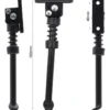 Trois vues de la béquille, longueur cotée 180 mm et entraxe de la platine coté 40 mm Trois vues de la béquille, longueur cotée 180 mm et entraxe de la platine coté 40 mm