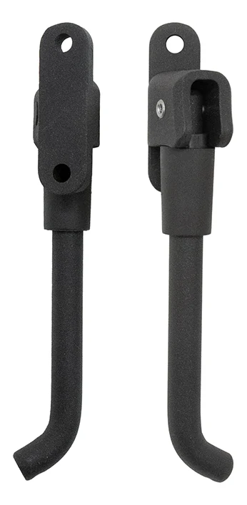Deux vues rapprochées de la platine percée et du départ de la jambe tubulaire Deux vues rapprochées de la platine percée et du départ de la jambe tubulaire