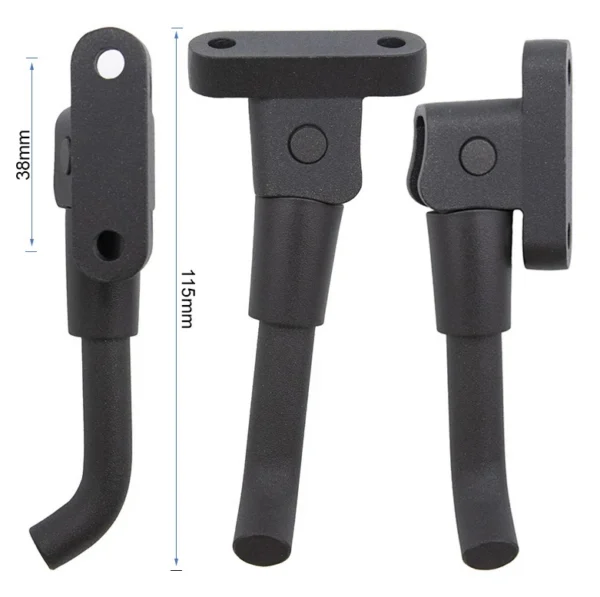 Plan coté de la béquille Ninebot E2 : entraxe 38 mm et longueur totale 115 mm Plan coté de la béquille Ninebot E2 : entraxe 38 mm et longueur totale 115 mm