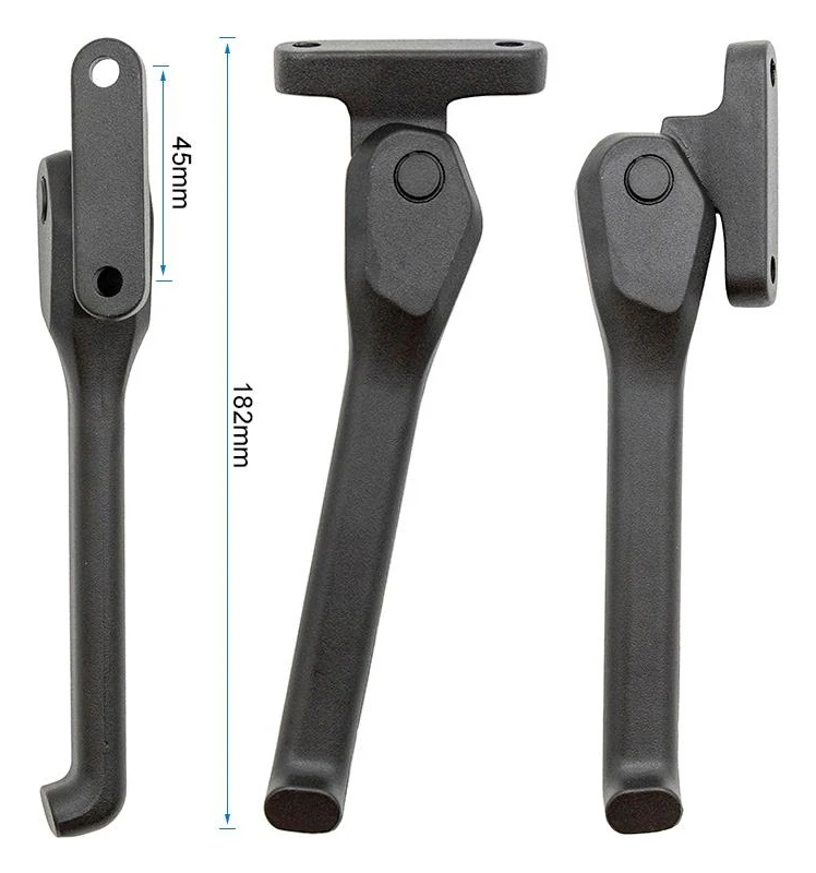 Plan coté de la béquille Ninebot F3 Pro : entraxe 45 mm et longueur totale 182 mm