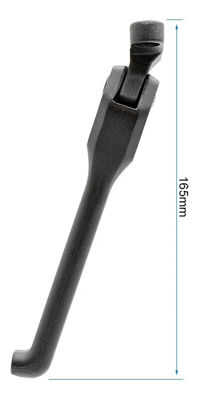 Béquille Ninebot F3 Pro dépliée en appui, cote de 165 mm de hauteur Béquille Ninebot F3 Pro dépliée en appui, cote de 165 mm de hauteur