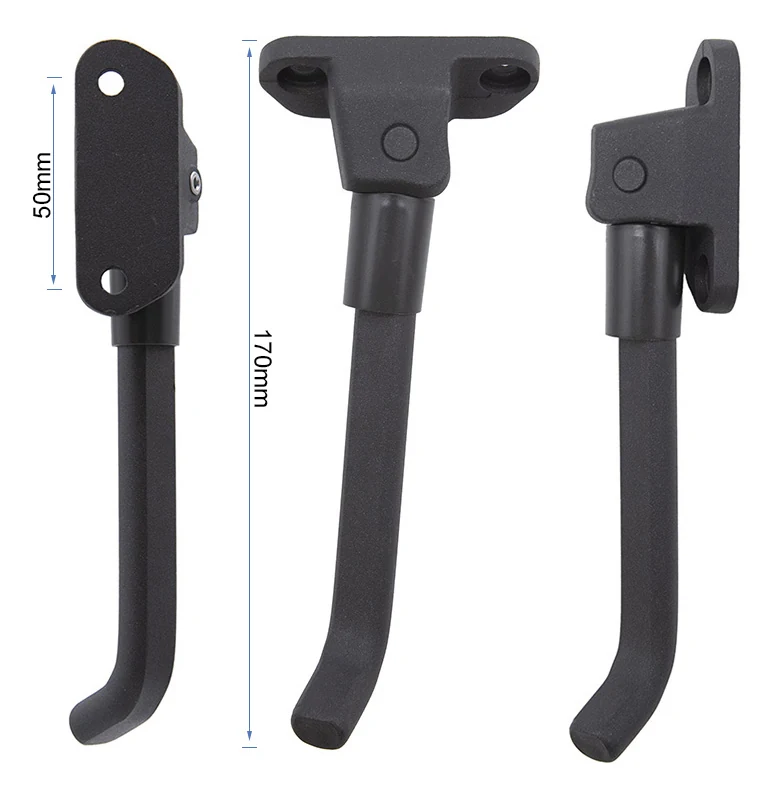 Plan coté de la béquille Ninebot Max G2 : entraxe 50 mm et longueur totale 170 mm