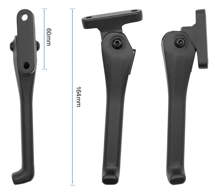 Plan coté de la béquille Ninebot Max G3 : 60 mm entre les trous, 164 mm de longueur