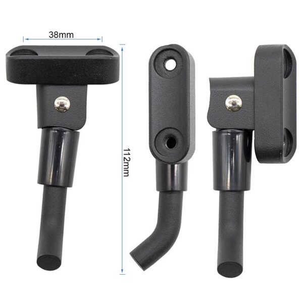 Béquille noire 112 mm pour Ninebot série F et D, platine à deux trous