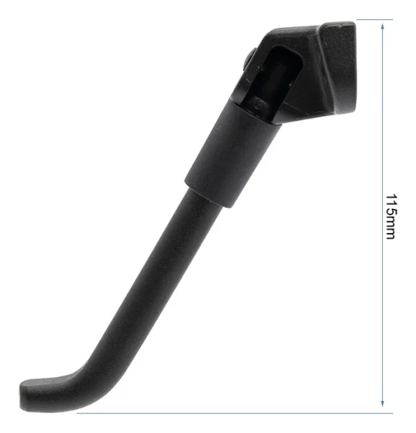 Béquille NIU KQi 300P dépliée en appui, cote de 115 mm de hauteur Béquille NIU KQi 300P dépliée en appui, cote de 115 mm de hauteur