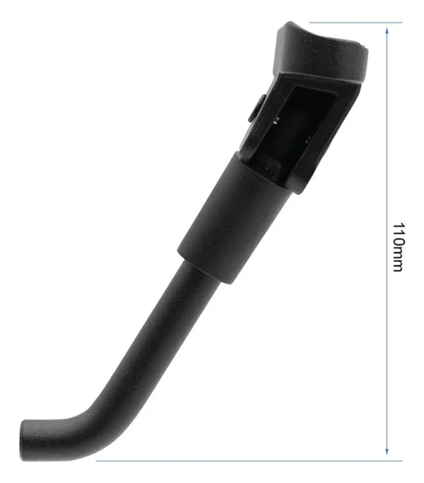 Béquille NIU KQi100 dépliée en appui, cote de 110 mm de hauteur Béquille NIU KQi100 dépliée en appui, cote de 110 mm de hauteur