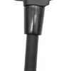 Béquille latérale noire pour NIU KQi3 Pro et Max, vue de face avec sa platine à deux oreilles Béquille latérale noire pour NIU KQi3 Pro et Max, vue de face avec sa platine à deux oreilles