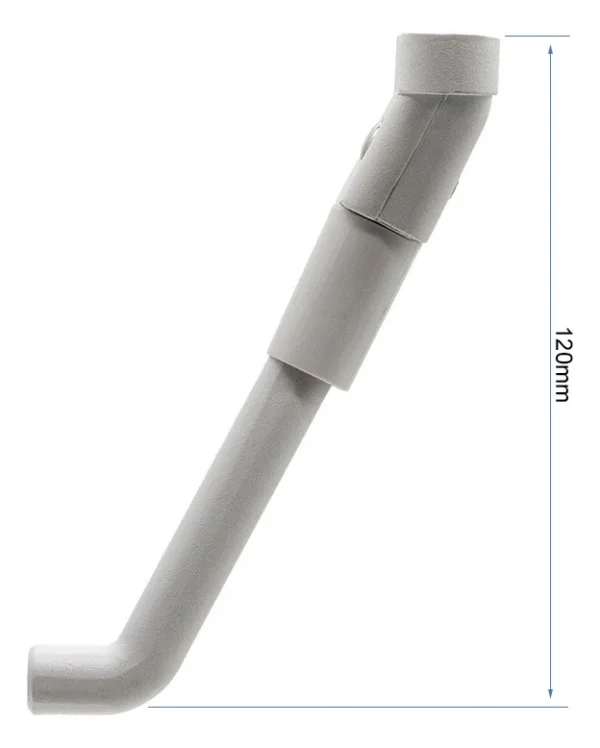 Béquille blanche Xiaomi M365 inclinée, cote de 120 mm de hauteur en position déployée