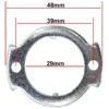 Plan coté de la butée : 48 mm hors tout, 39 mm d'entraxe, 29 mm d'alésage